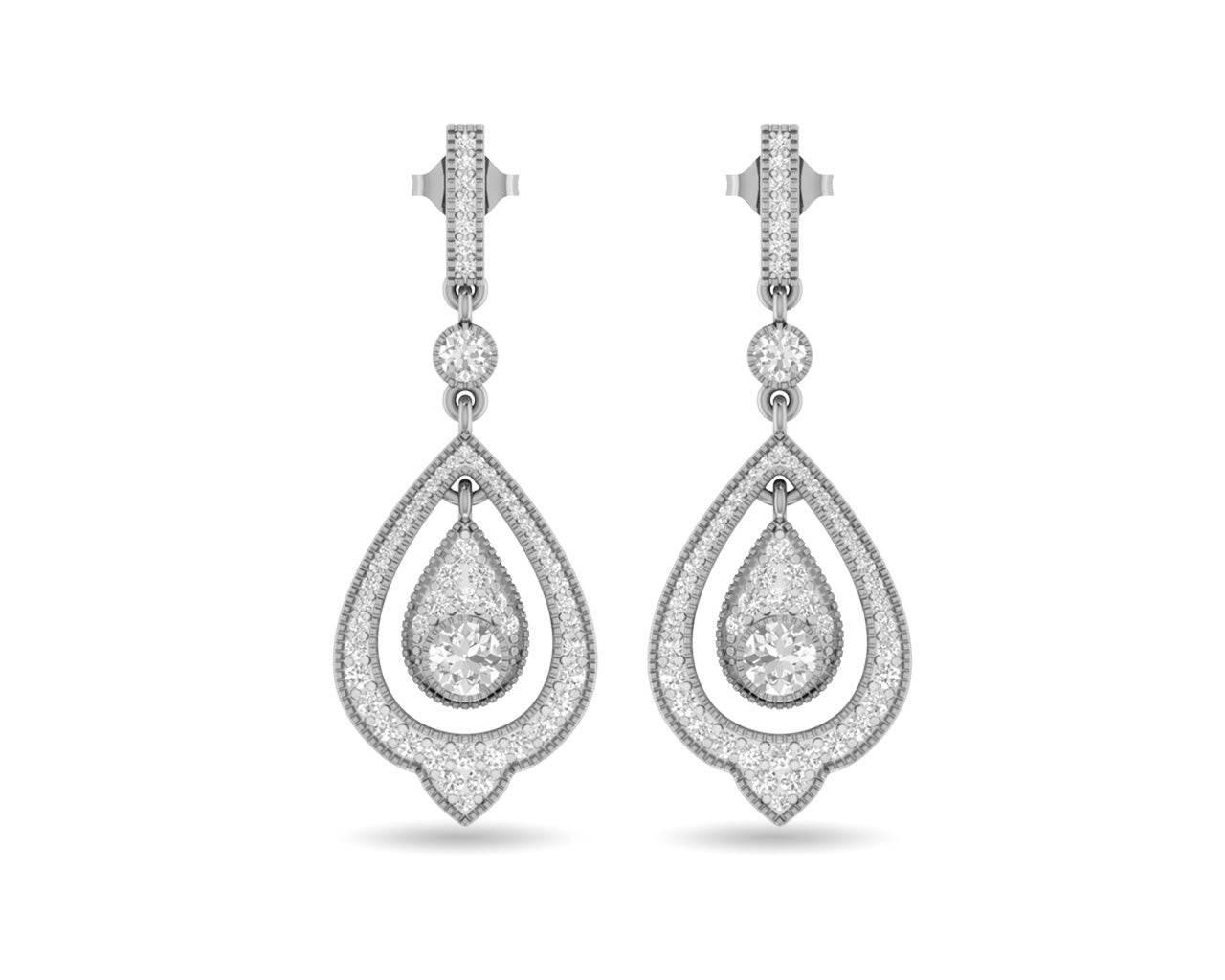 Eesha Diamond Drop Earrings - Jewelslane