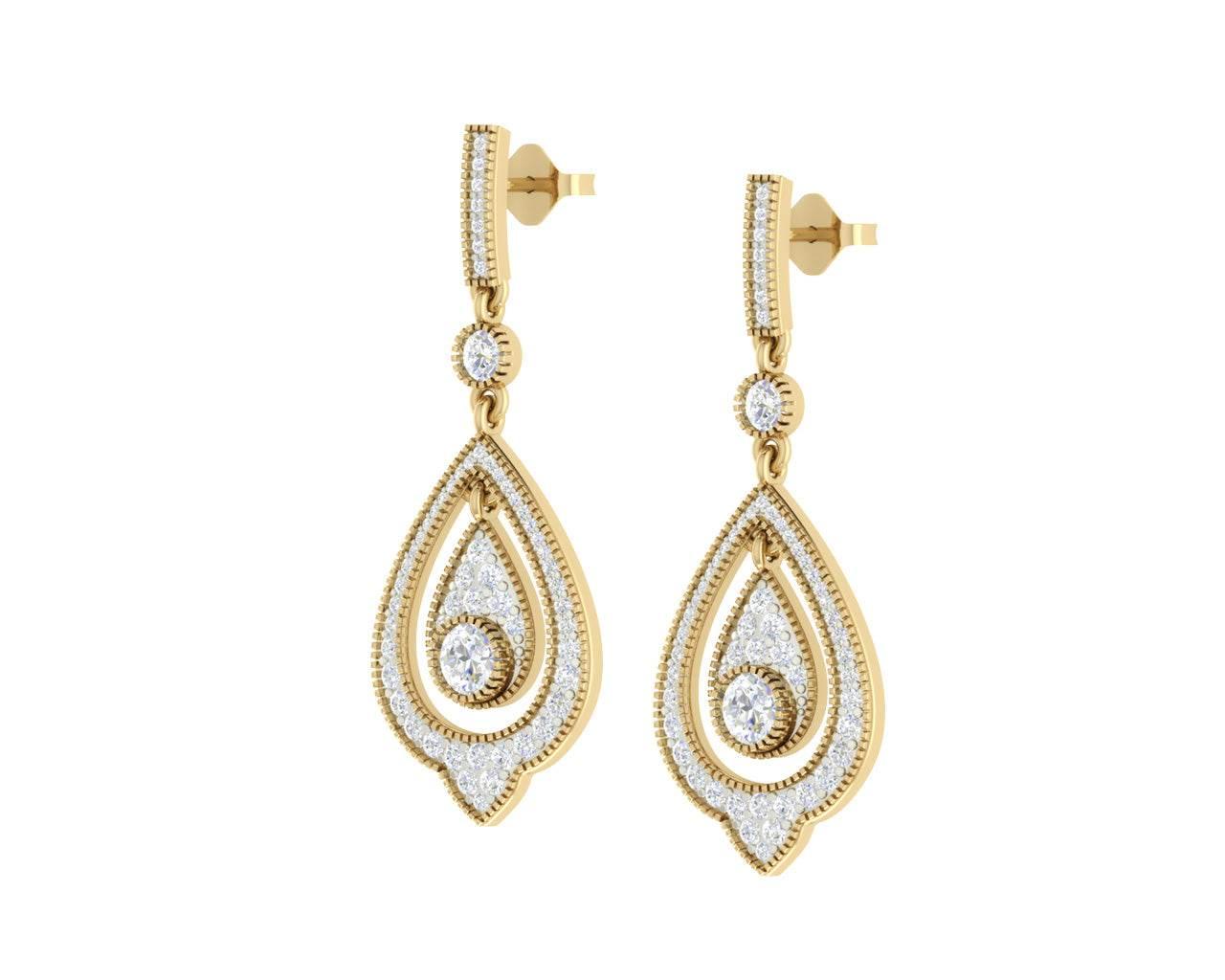 Eesha Diamond Drop Earrings - Jewelslane