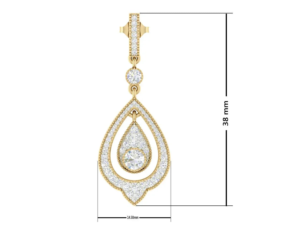 Eesha Diamond Drop Earrings - Jewelslane