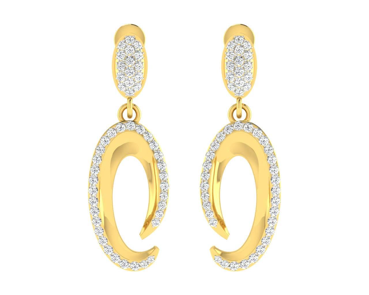 Eeva Diamond Earrings in Gold - Jewelslane