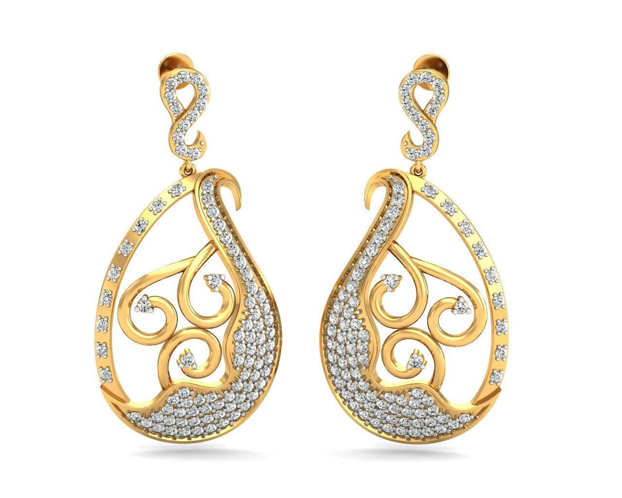 Eka Diamond Drop Earrings - Jewelslane