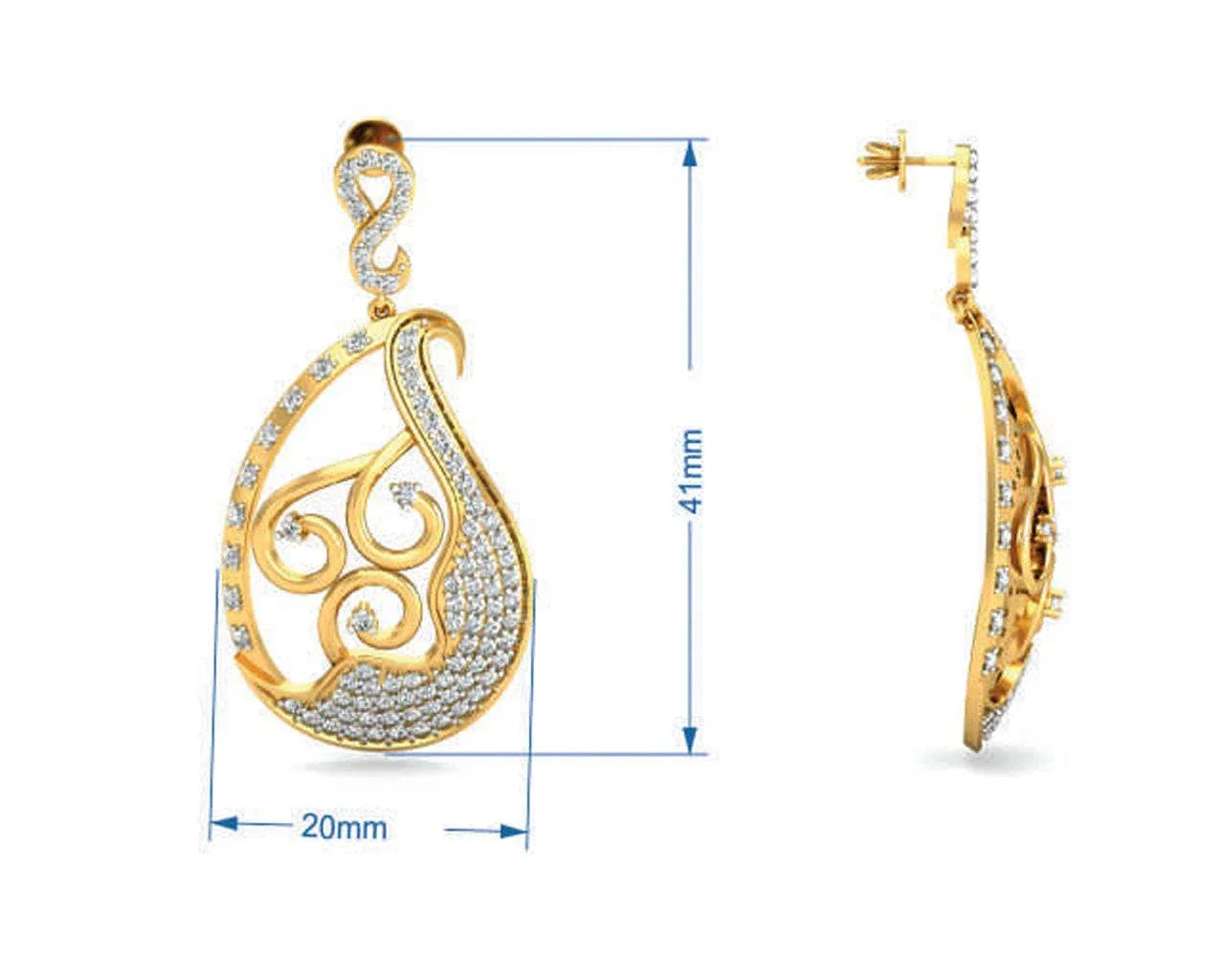 Eka Diamond Drop Earrings - Jewelslane