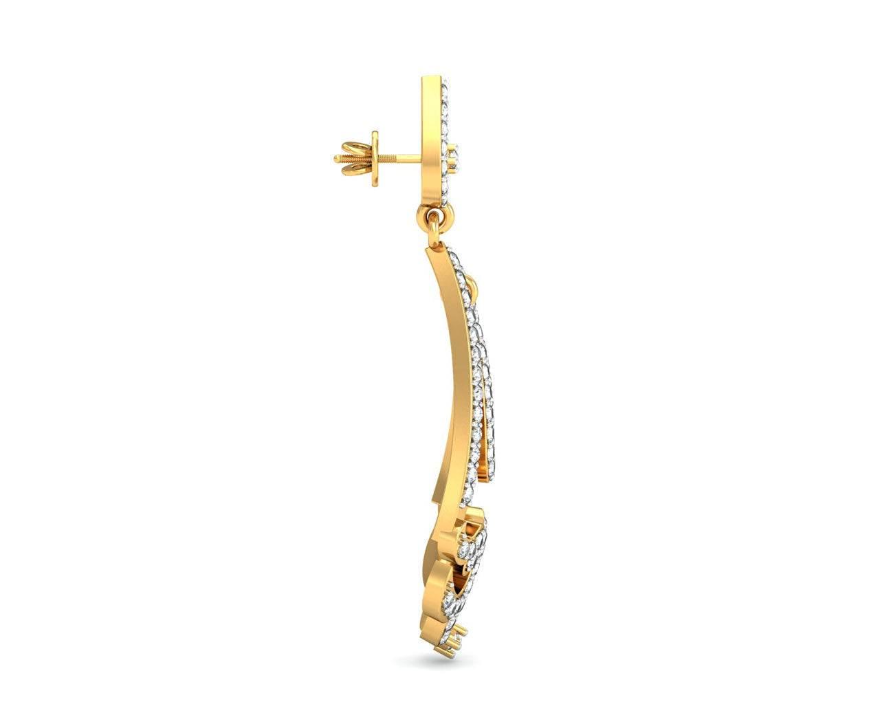 Ekvira Long Diamond Danglers - Jewelslane