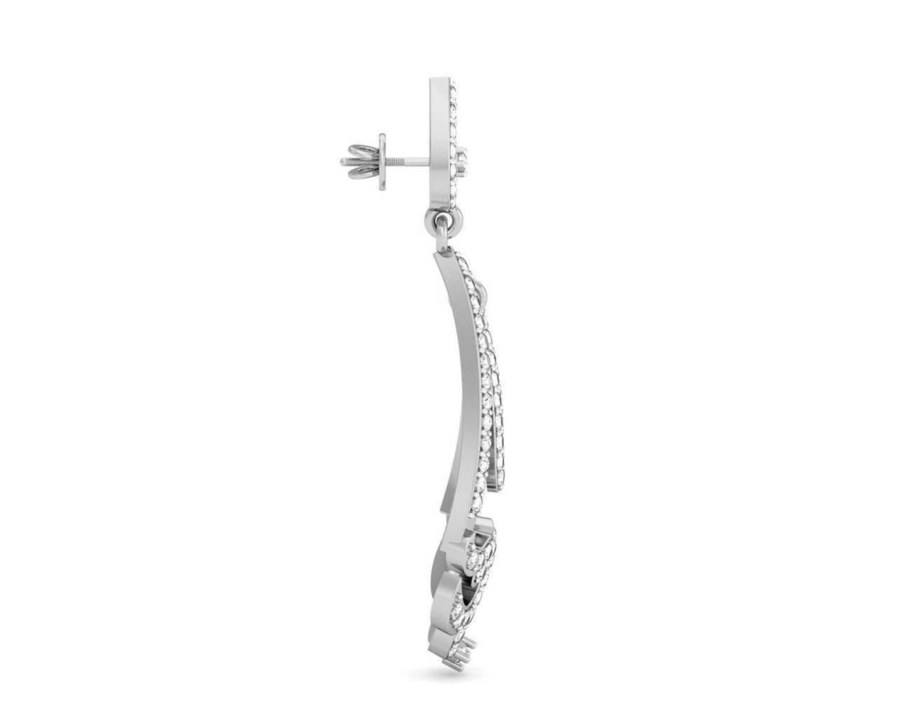 Ekvira Long Diamond Danglers - Jewelslane