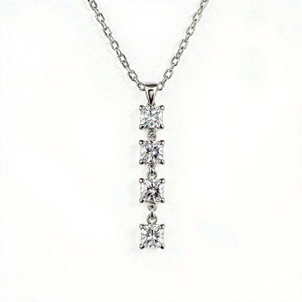Elba Princess Cut Lab Grown Diamonds Solitaire Pendant in gold - Jewelslane