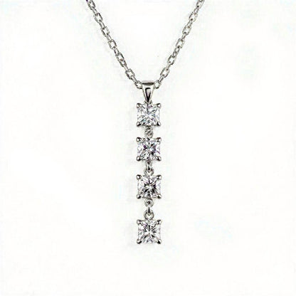 Elba Princess Cut Lab Grown Diamonds Solitaire Pendant in gold - Jewelslane