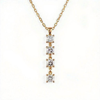 Elba Princess Cut Lab Grown Diamonds Solitaire Pendant in gold - Jewelslane