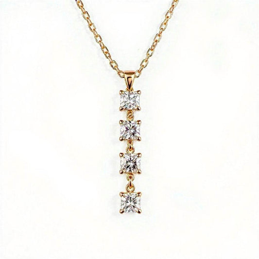 Elba Princess Cut Lab Grown Diamonds Solitaire Pendant in gold - Jewelslane
