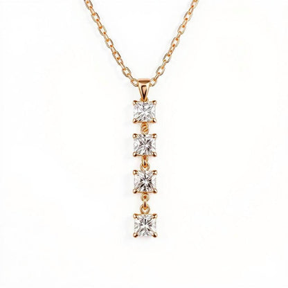 Elba Princess Cut Lab Grown Diamonds Solitaire Pendant in gold - Jewelslane