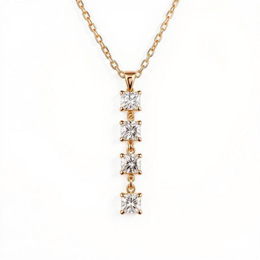 Elba Princess Cut Lab Grown Diamonds Solitaire Pendant in gold - Jewelslane