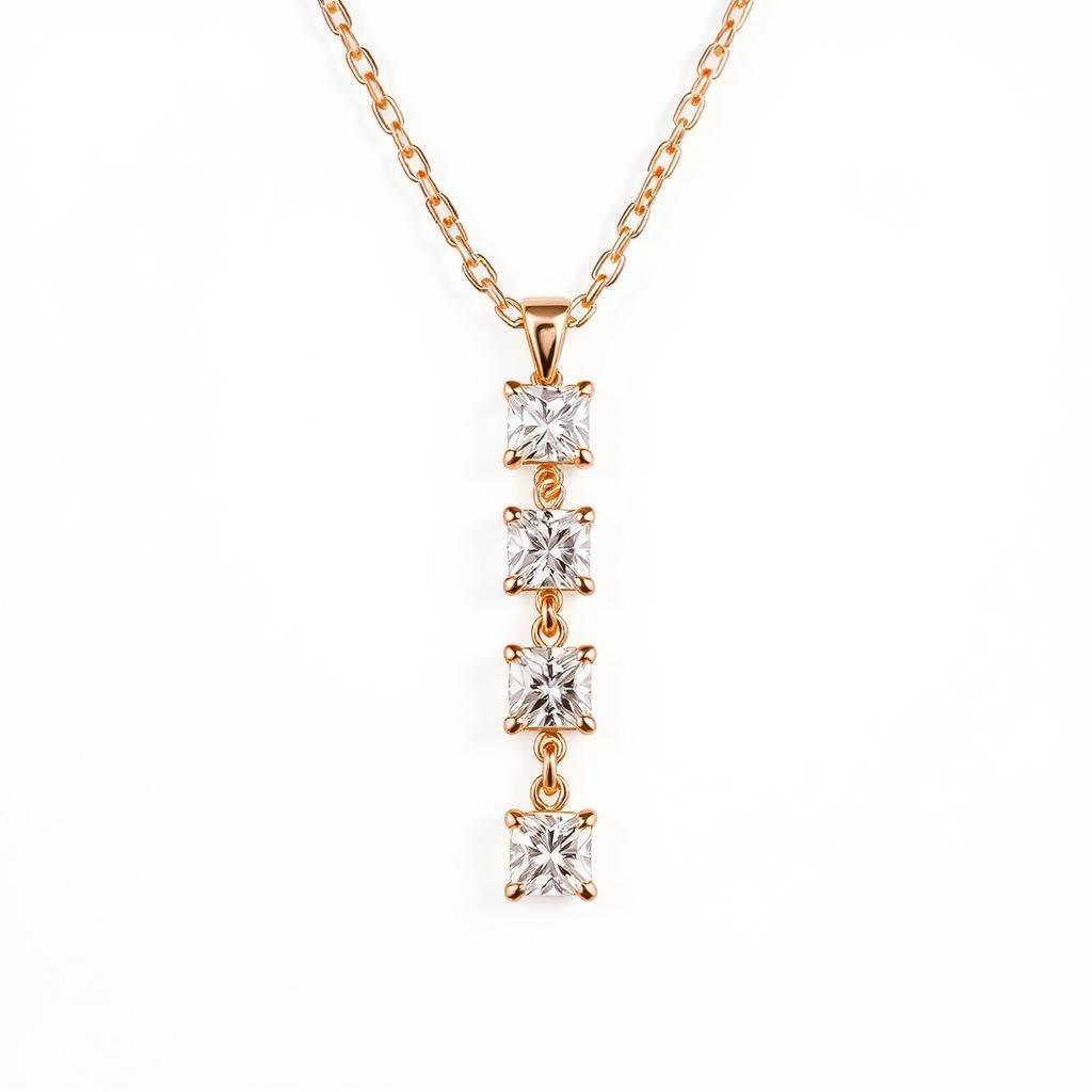 Elba Princess Cut Lab Grown Diamonds Solitaire Pendant in gold - Jewelslane