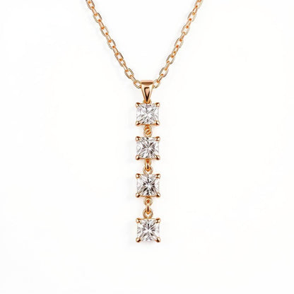 Elba Princess Cut Lab Grown Diamonds Solitaire Pendant in gold - Jewelslane