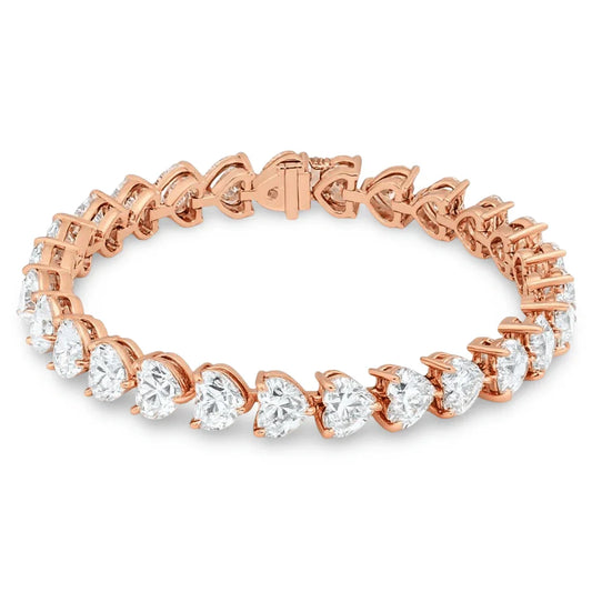 Elise Heart Shape Lab Grown Diamonds Tennis Bracelet - Jewelslane