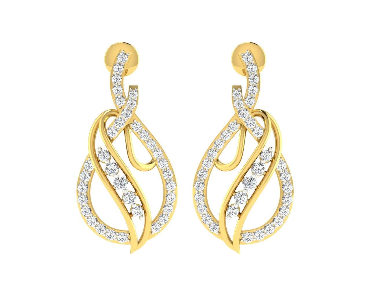Eliza Diamond Earrings in Gold - Jewelslane