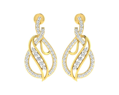 Eliza Diamond Earrings in Gold - Jewelslane