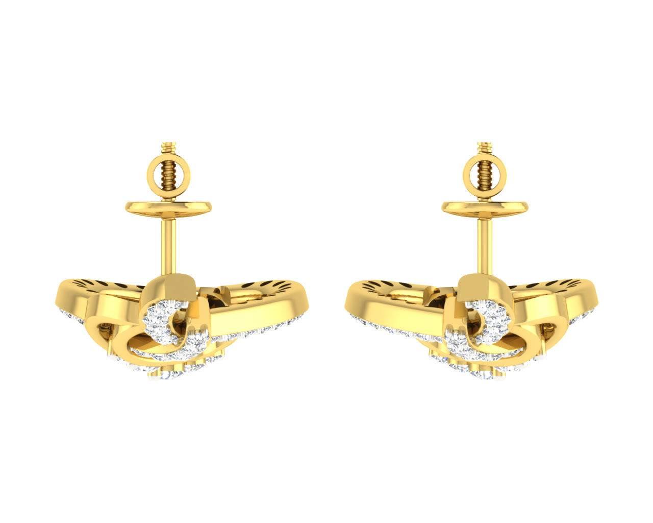 Eliza Diamond Earrings in Gold - Jewelslane