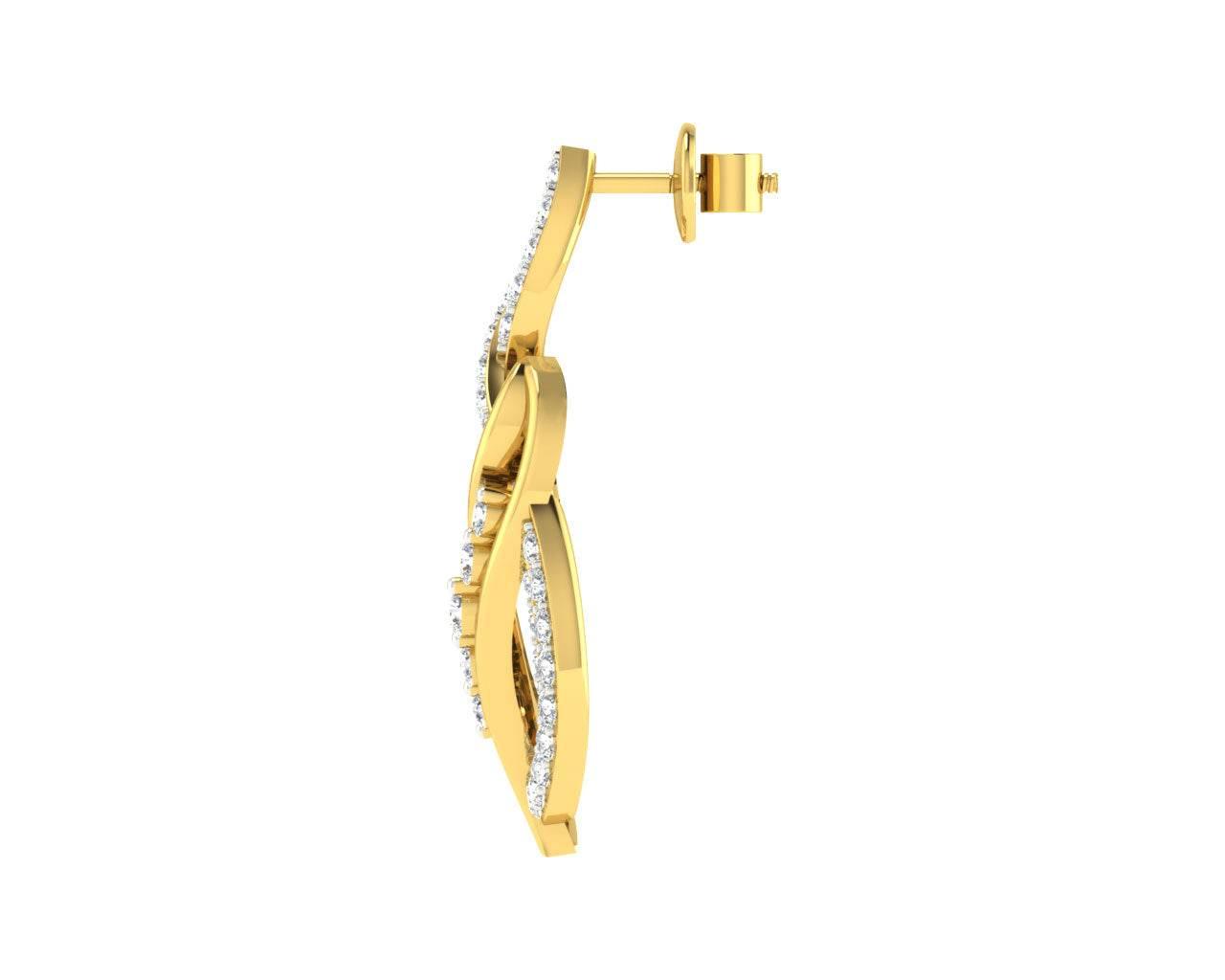 Eliza Diamond Earrings in Gold - Jewelslane