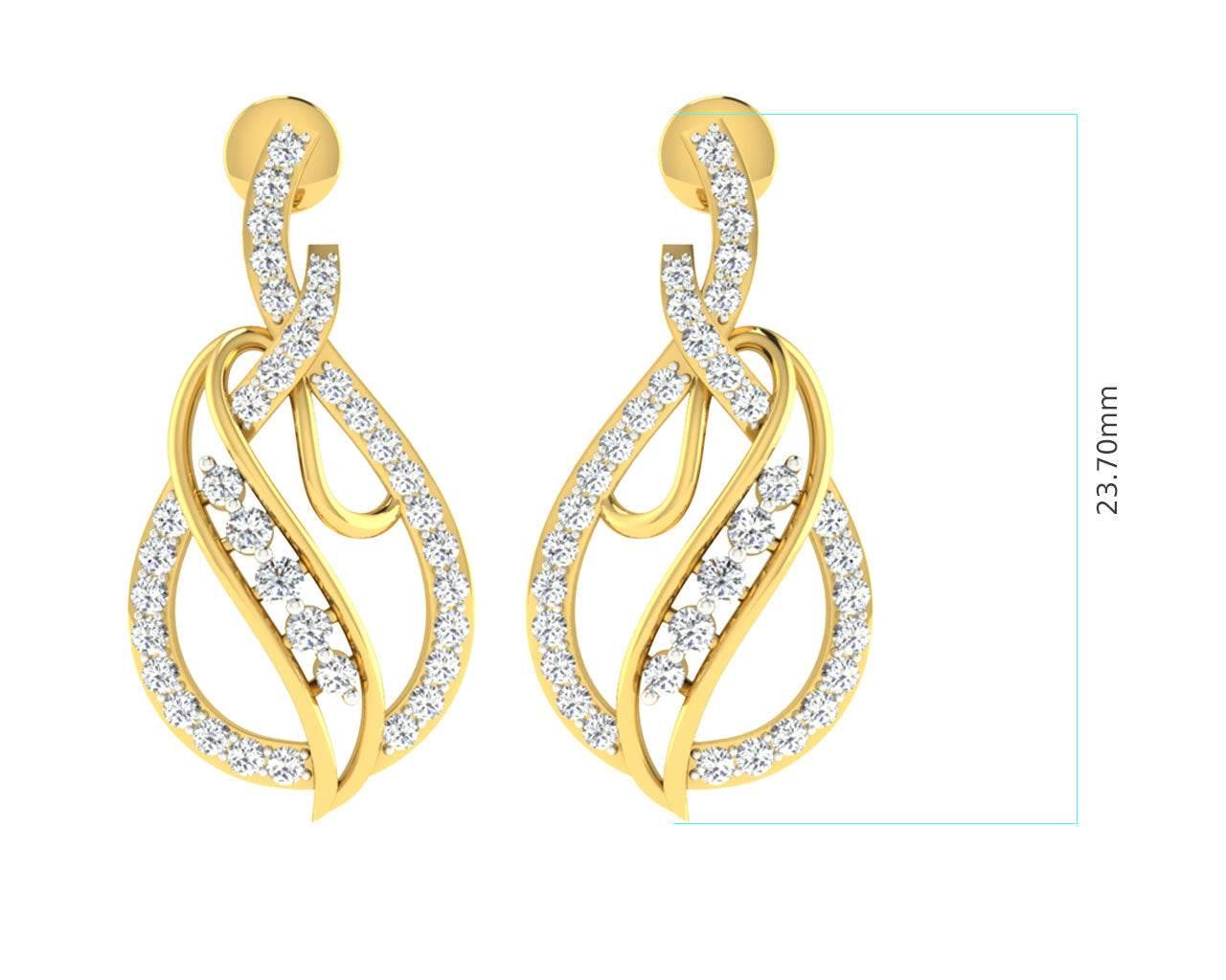 Eliza Diamond Earrings in Gold - Jewelslane