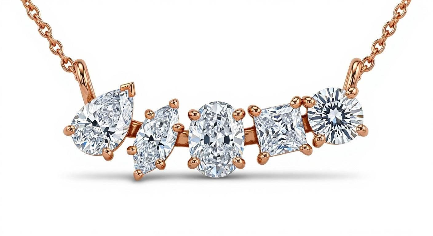 Eliza Fancy Shape Lab Diamond Solitaires Pendant necklace - Jewelslane