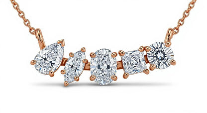 Eliza Fancy Shape Lab Diamond Solitaires Pendant necklace - Jewelslane