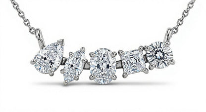Eliza Fancy Shape Lab Diamond Solitaires Pendant necklace - Jewelslane
