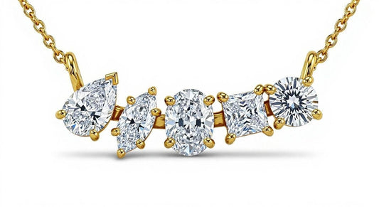 Eliza Fancy Shape Lab Diamond Solitaires Pendant necklace - Jewelslane