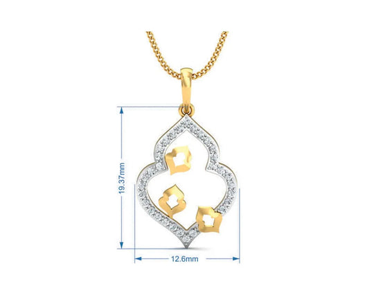 Ella diamond Pendant set in Gold - Jewelslane