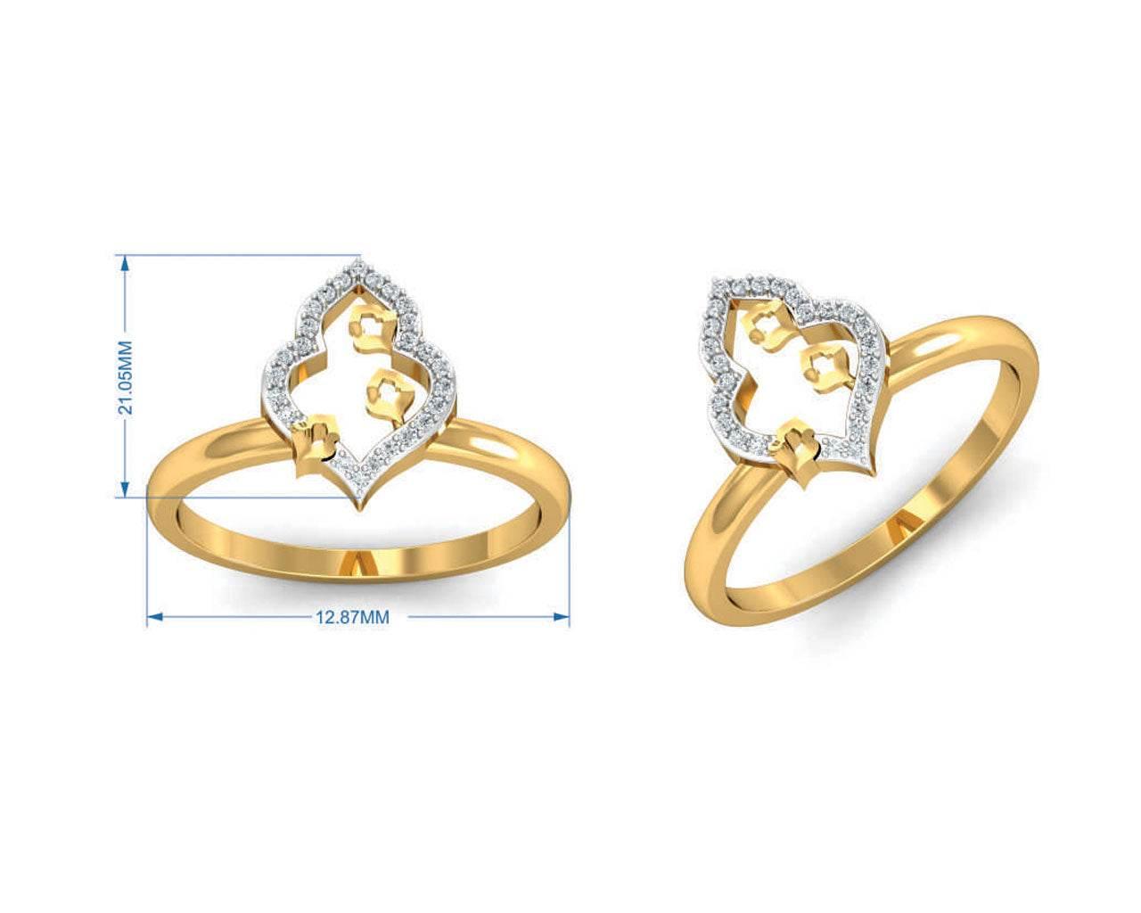 Ella Diamond Ring in Gold - Jewelslane