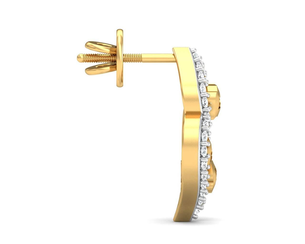 Ella Diamond Earrings in Gold - Jewelslane