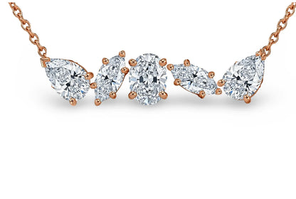 Elma Fancy Shape Diamond Solitaires Pendant Necklace - Jewelslane