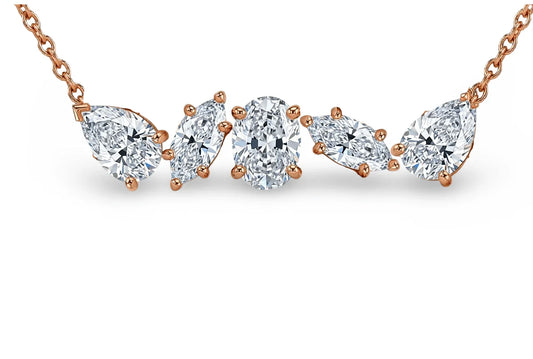 Elma Fancy Shape Diamond Solitaires Pendant Necklace - Jewelslane
