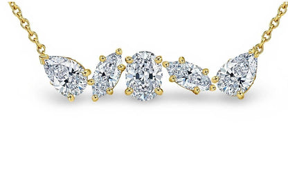Elma Fancy Shape Diamond Solitaires Pendant Necklace - Jewelslane