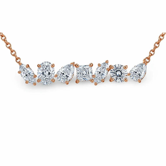 Elona Fancy Shape Diamond Solitaires Pendant Necklace - Jewelslane