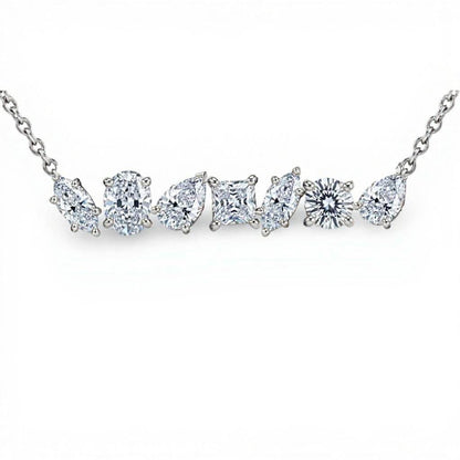Elona Fancy Shape Diamond Solitaires Pendant Necklace - Jewelslane