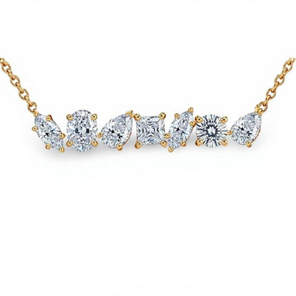 Elona Fancy Shape Diamond Solitaires Pendant Necklace - Jewelslane