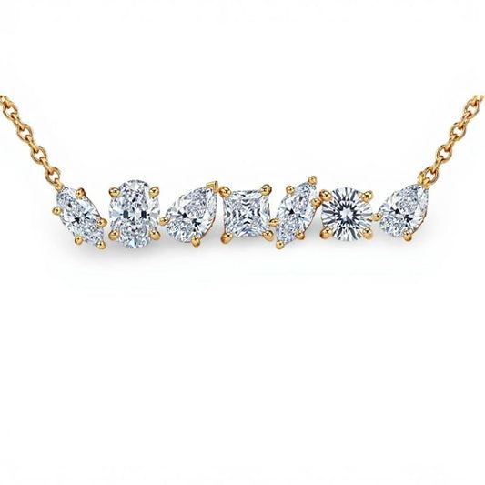 Elona Fancy Shape Diamond Solitaires Pendant Necklace - Jewelslane