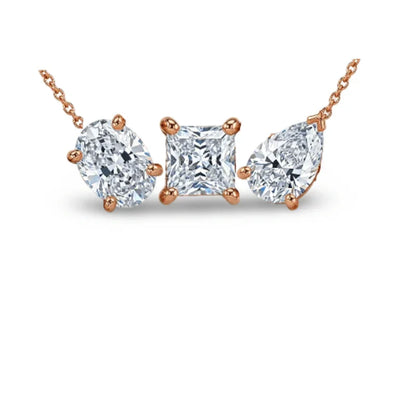 Elor Fancy Shape Diamond solitaires pendant Necklace - Jewelslane