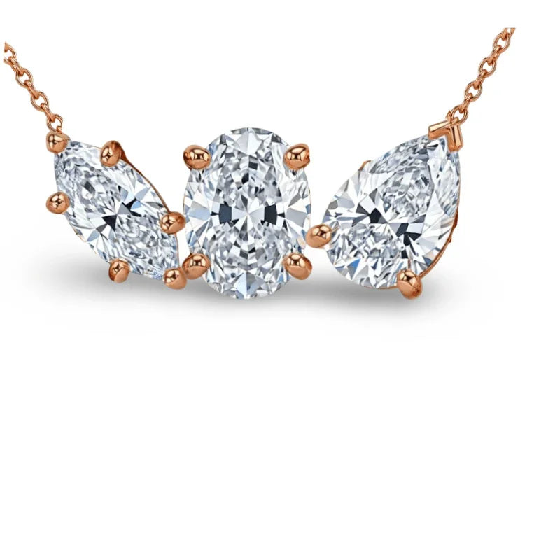 Emani Fancy Shape Solitaire Diamond Pendant Necklace - Jewelslane