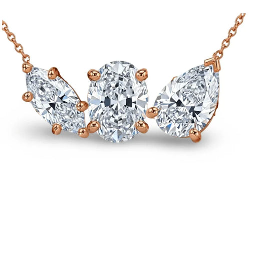 Emani Fancy Shape Solitaire Diamond Pendant Necklace - Jewelslane