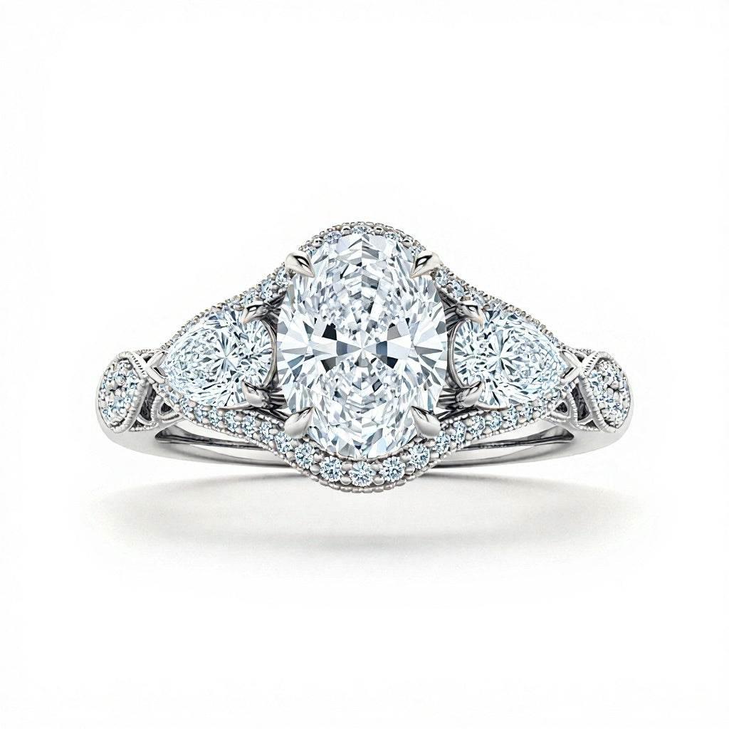 Emani Oval Shape Diamond solitaire Ring - Jewelslane
