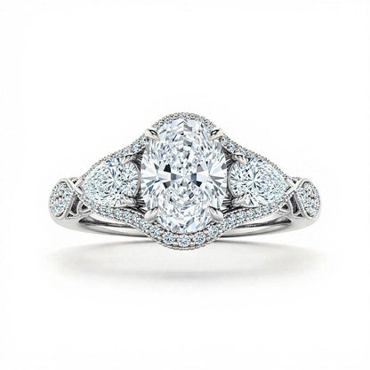 Emani Oval Shape Diamond solitaire Ring - Jewelslane