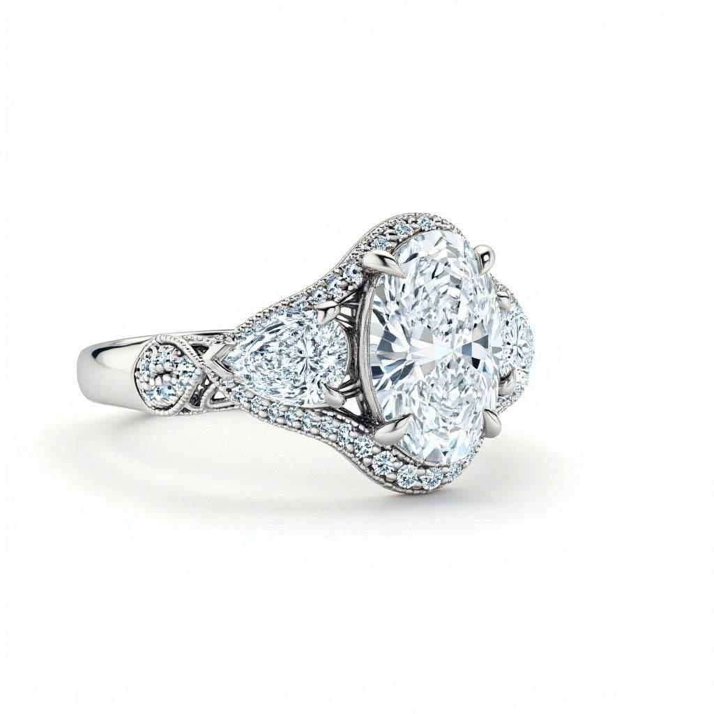 Emani Oval Shape Diamond solitaire Ring - Jewelslane
