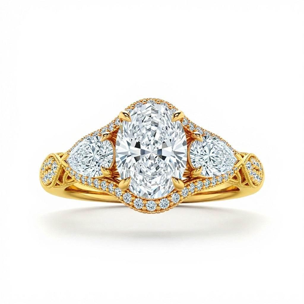 Emani Oval Shape Diamond solitaire Ring - Jewelslane