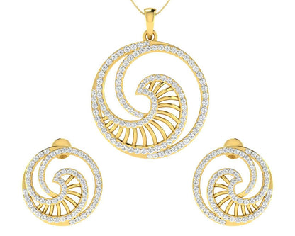 Emel Diamond Earrings & Pendant Set - Jewelslane