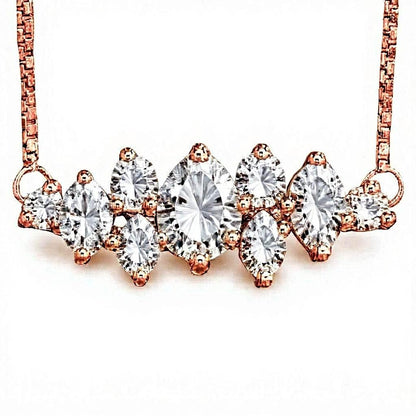 Emeli Fancy Shape Lab Diamond Solitaires Pendant Necklace - Jewelslane