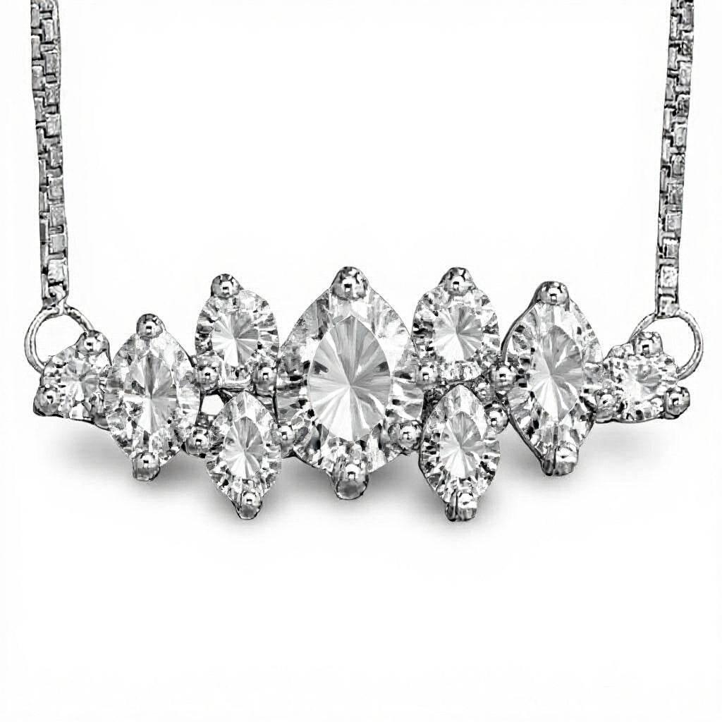 Emeli Fancy Shape Lab Diamond Solitaires Pendant Necklace - Jewelslane