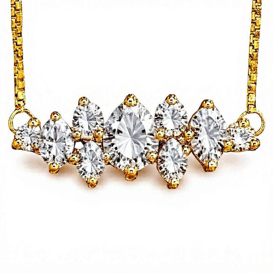 Emeli Fancy Shape Lab Diamond Solitaires Pendant Necklace - Jewelslane