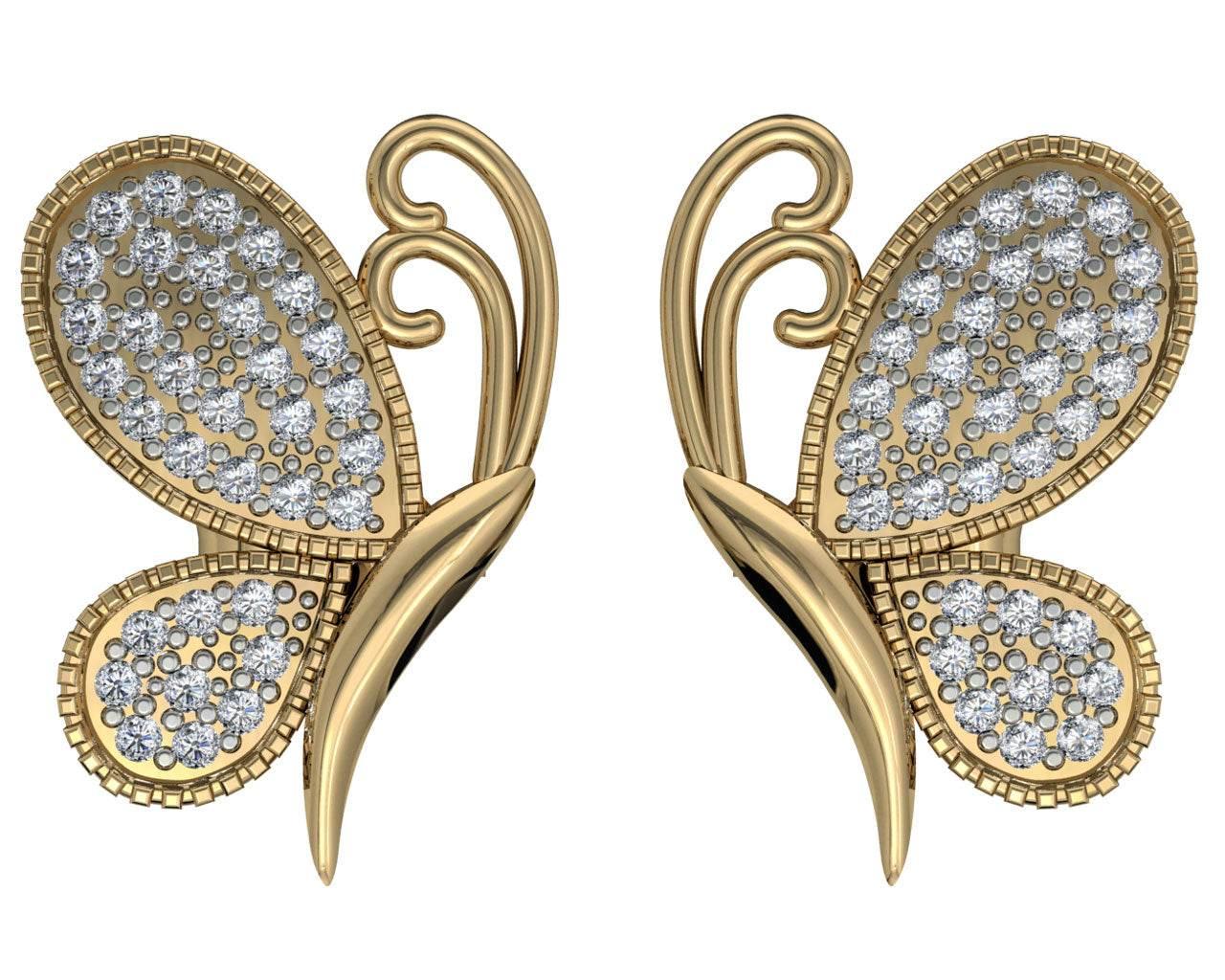 Emily Butterfly Diamond Earrings - Jewelslane