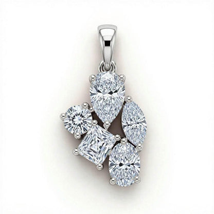 Evie Fancy Shape Lab Diamonds Solitaires Pendant IN gold - Jewelslane