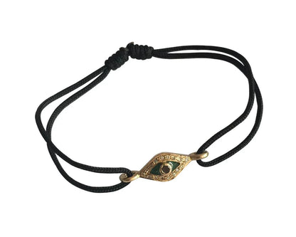 Evil Eye In Gold Bracelet with Enamel Work - Jewelslane